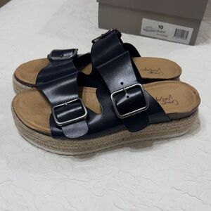 Crown Vintage Black Platform Sandals